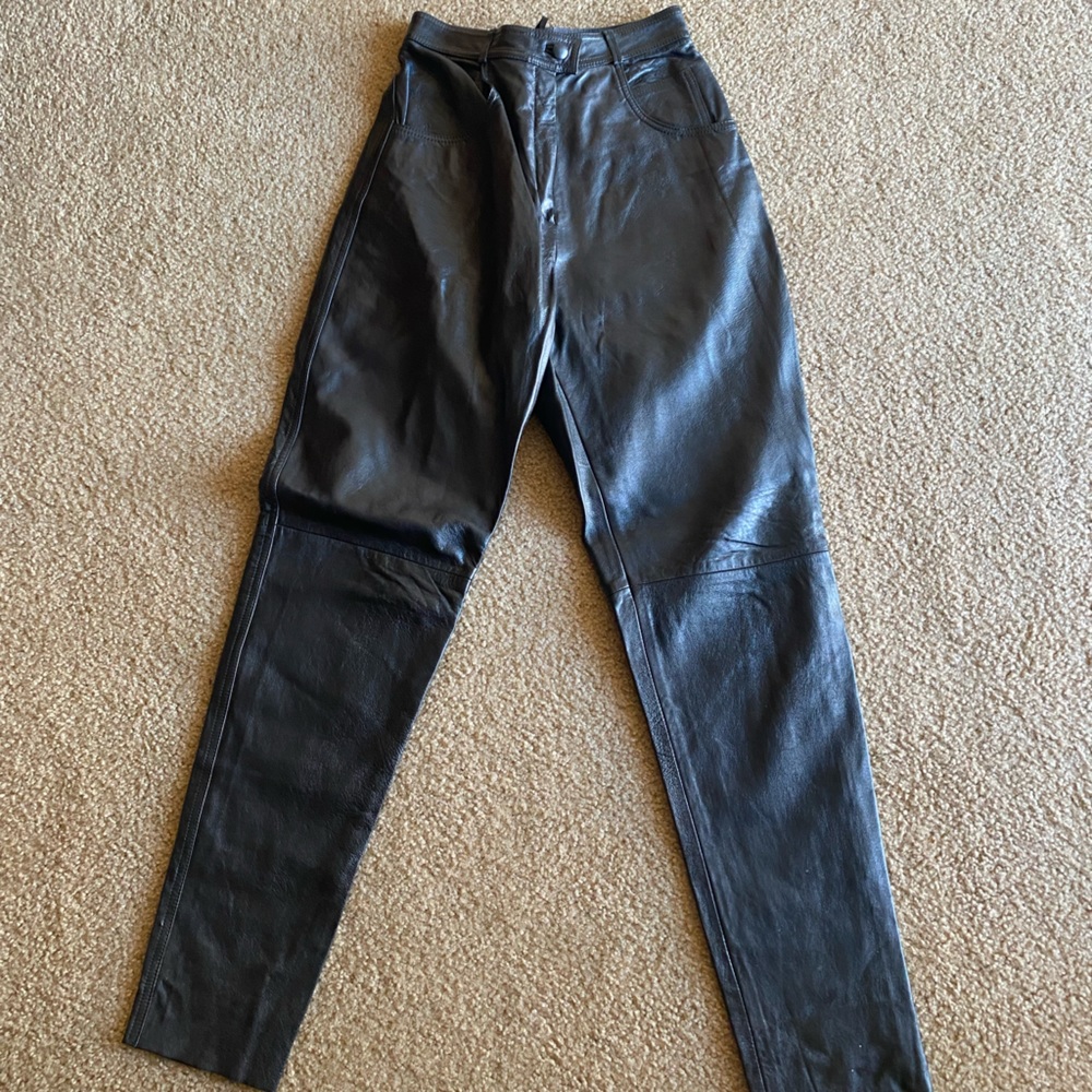 All black leather pants